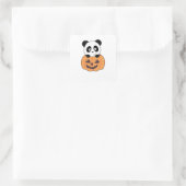 Panda in Pumpkin Sweet Pandas Happy Halloween Vierkante Sticker (Tas)