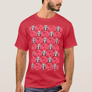 Panda in roze achtergrond met de eigenaar van Pet  T-shirt