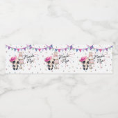 Panda in roze Pet | Panda Pop Water Fles Labels Waterfles Etiket (Enkel label)