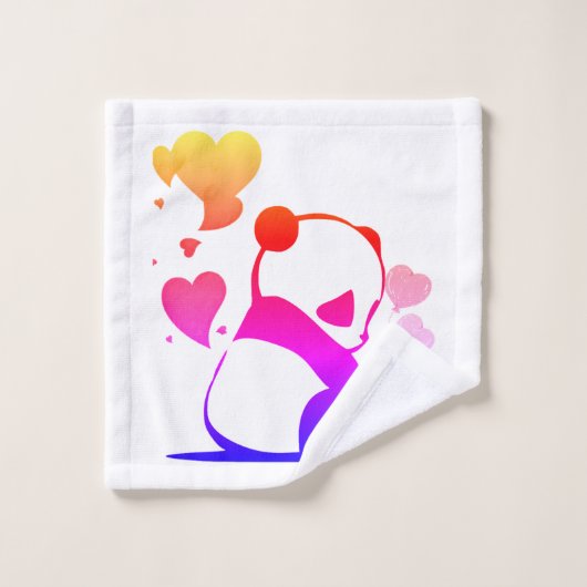 panda in roze washandje (Wasdoekje)