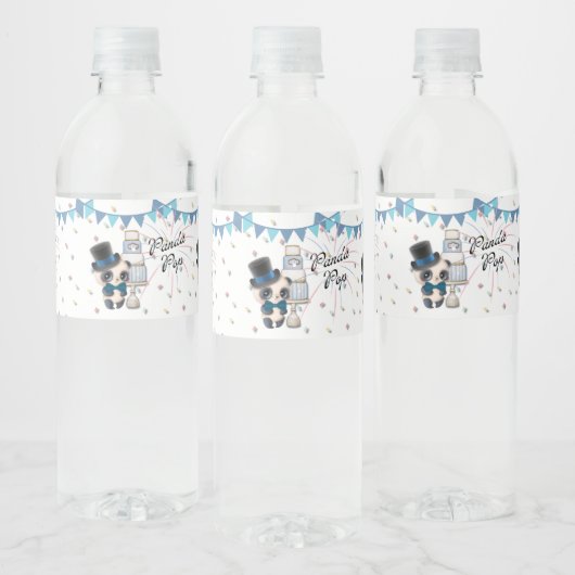 Panda in top-hoed | Panda Pop Water Fles Labels Waterfles Etiket (Flessen)