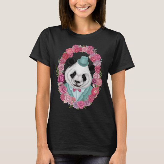 Panda in top-hoed t-shirt (Voorkant)