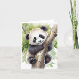 Panda in Tree Dank je Kaart