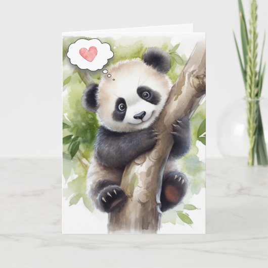 Panda In Tree Denken aan jou Kaart (Voorkant)