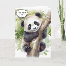 Panda in Tree Waterverf Kaart