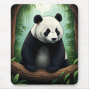 Panda in weelderig groen muismat