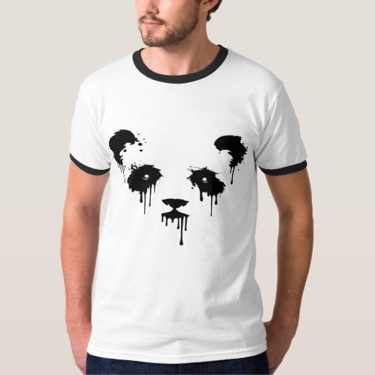 Panda Inktdruppel Grafische Heren T-shirt (Voorkant)