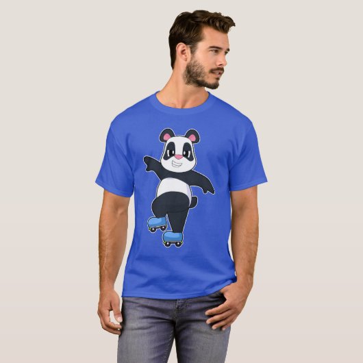 Panda Inline skating Inline skates Sports T-shirt (Voorkant volledig)