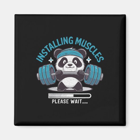 Panda installeren van spieren aub wachten gewichth magneet (Voorkant)