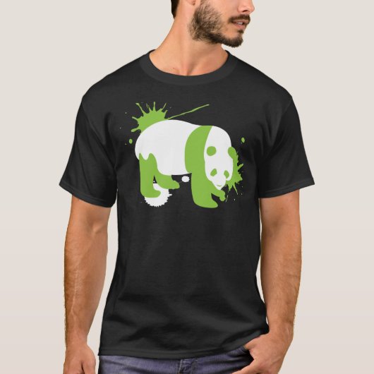 Panda is zwart t-shirt (Voorkant)