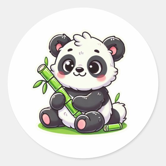 Panda | Ivaniby Ronde Sticker (Voorkant)
