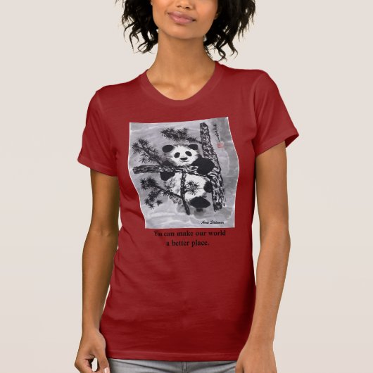 Panda - Je kunt de wereld beter maken. T-shirt (Voorkant)