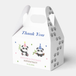 Panda Jongen en Meisje Gezamenlijke Verjaardag Bedankdoosjes