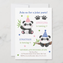 Panda Jongen en Meisje Gezamenlijke Verjaardag
