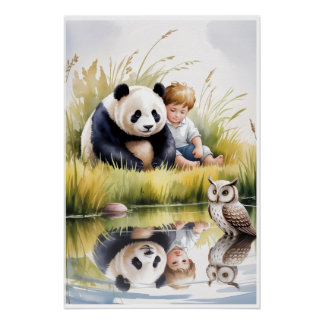 PANDA, JONGEN EN UIL PERFECT POSTER