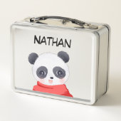 Panda Jongen Metalen Lunchbox (Achterkant)