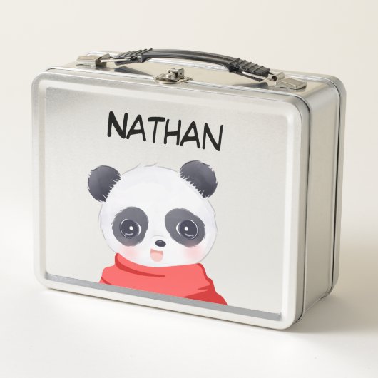 Panda Jongen Metalen Lunchbox (Voorkant)