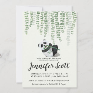 Panda Jungle Baby Shower Uitnodiging