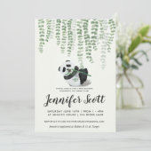Panda Jungle Baby Shower Uitnodiging (Staand voorkant)
