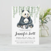 Panda Jungle Baby Shower Uitnodiging (Staand voorkant)