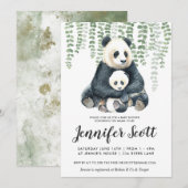 Panda Jungle Baby Shower Uitnodiging (Voorkant / Achterkant)