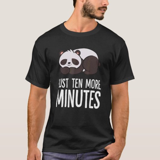 Panda Just Ten More Minutes Snooze Alarm Clock Pan T-shirt (Voorkant)