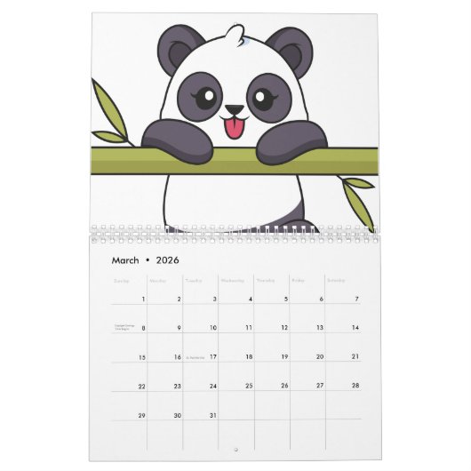 Panda Kalender 2024 (Mar 2026)