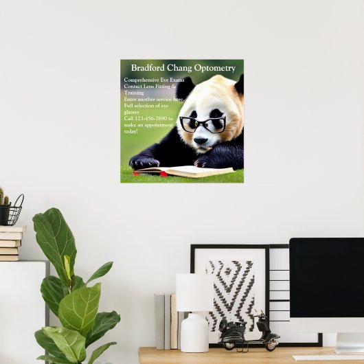 Panda-Kantoor voor leesdoeleinden aanpassen Poster