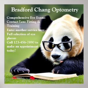 Panda-Kantoor voor leesdoeleinden aanpassen Poster
