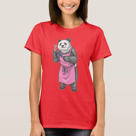 Panda Kappersschaar Kam T-shirt (Voorkant)