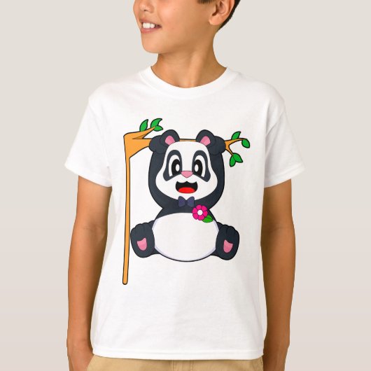 Panda Kapsel Strikdas Trouwen T-shirt (Voorkant)