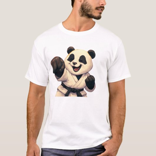 Panda Karate Master - Schattigee vechtsporten T-shirt (Voorkant)