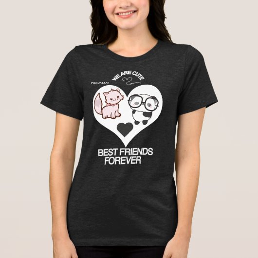 PANDA KAT Fun Cute Tri-Blend Shirt (Voorkant)
