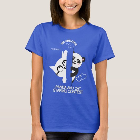 PANDA KAT Leuke Cute T-shirt (Voorkant)