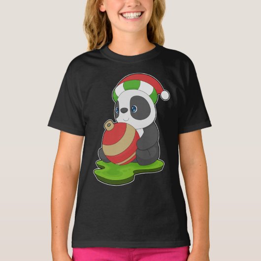 Panda kerstbel t-shirt (Voorkant)