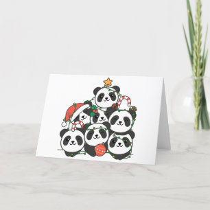 Panda kerstboom Funny Animal Kerstfeesta Feestdagen Kaart