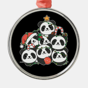 Panda kerstboom Funny Animal Kerstmis Cerami Metalen Ornament