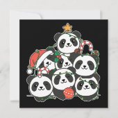 Panda kerstboom Funny Animal Kerstmis Invita Kaart (Voorkant)