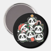 Panda kerstboom Funny Animal Kerstmis Magnet (Voorkant / Achterkant)