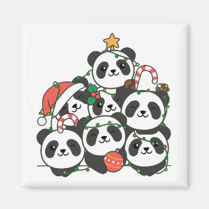 Panda kerstboom Funny Animal Kerstmis Magnet