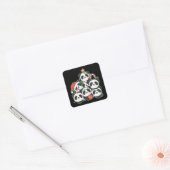 Panda kerstboom Funny Animal Kerstmis Vierkante Sticker (Envelop)