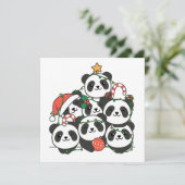 Panda Kerstboom Grappig Dier Kerst Uitnodiging (Staand voorkant)