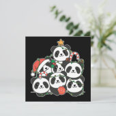 Panda Kerstboom Grappig Dier Kerst Uitnodiging (Staand voorkant)