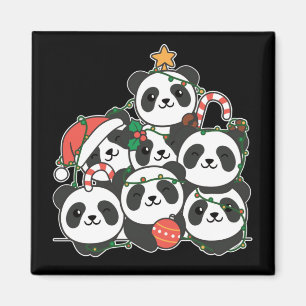 Panda Kerstboom Grappig Dier Kerstmagneet Magneet