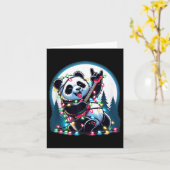 Panda Kerstboom Lights Funny Xmas Panda Lover Kaart (Gele Bloem)