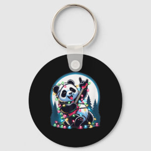 Panda Kerstboom Lights Funny Xmas Panda Lover Sleutelhanger
