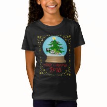 Panda kerstboom Snowglobe Tshirt
