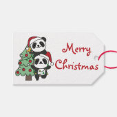 Panda kerstboomdieren Pandas Cadeaulabel (Voorkant (Horizontaal))