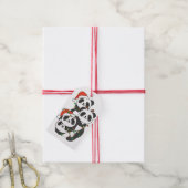 Panda kerstboomdieren Pandas Cadeaulabel (Met Touw)