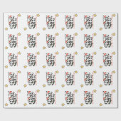 Panda kerstboomdieren Pandas Cadeaupapier (Vlak)